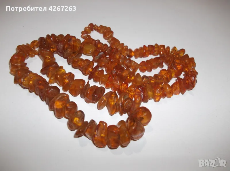 Дълга кехлибарена огърлица, снимка 1