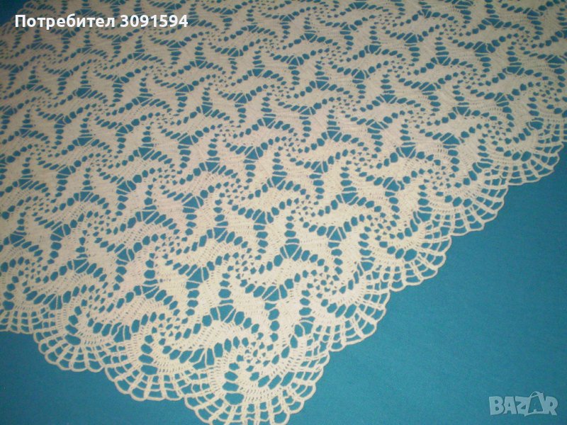 Ретро плетена на една кука ромбоидна покривка, снимка 1