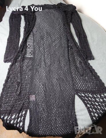 M/L черна тежка  плетена мрежеста наметка за плаж/басейн и др., снимка 1 - Жилетки - 40303977