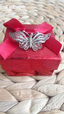 Сребърна брошка филигран/Сребърни пръстени, снимка 6 - Пръстени - 52042098