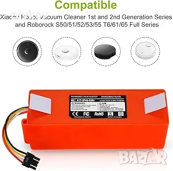 ENERGUP 14.4 V 6500 mAh батерия за Xiaomi Roborock S50 Mijia Roborock S51 робот прахосмукачка, снимка 2 - Прахосмукачки - 48624028
