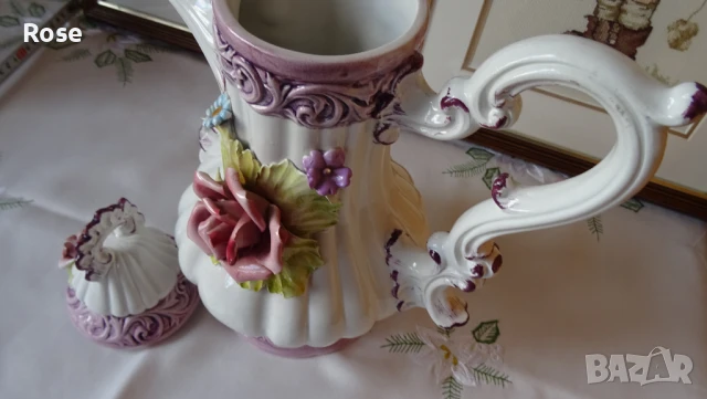 Ваза стил Capo di Monte с капак, снимка 9 - Вази - 50868381