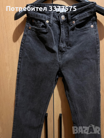 Черни дънки H&M с висока талия , снимка 6 - Дънки - 44642811