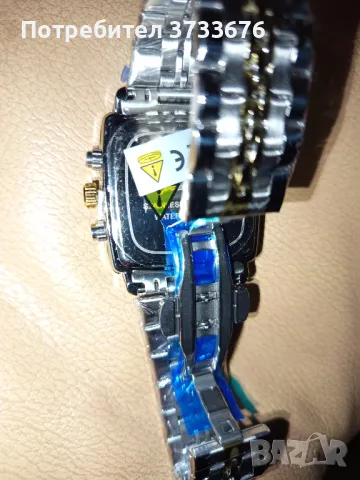 Часовник ръчен,метален хронограф., снимка 2 - Мъжки - 50209371