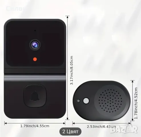 Безжичен wifi звънец с камера нощно виждане, видео и аудио връзка, без батерии, снимка 5 - Други стоки за дома - 49302902