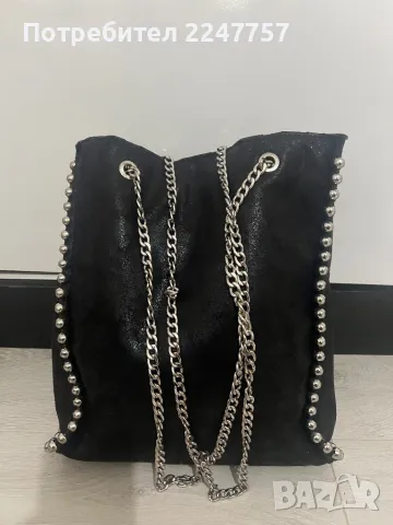 Дамска черна чанта Zara, снимка 2 - Чанти - 48075770