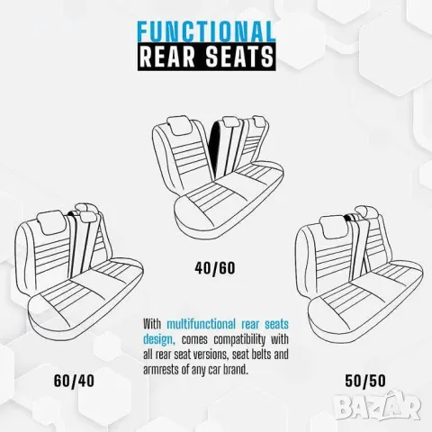 Тапицерия OTOM за седалки Premium PRM106 Черно, снимка 4 - Аксесоари и консумативи - 49930101