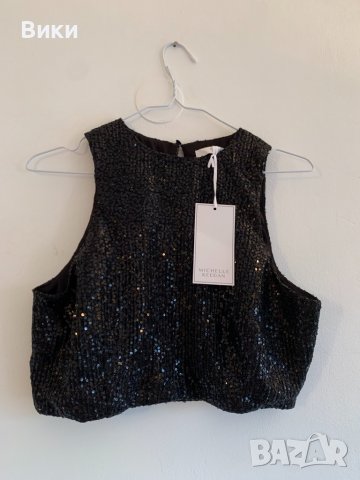 Къс топ с паети, снимка 2 - Корсети, бюстиета, топове - 39840541