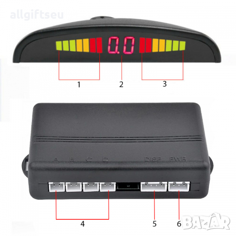 Парктроник за автомобил  с 4 сензора , LCD LED , Звуков сигнал , снимка 8 - Аксесоари и консумативи - 36167776