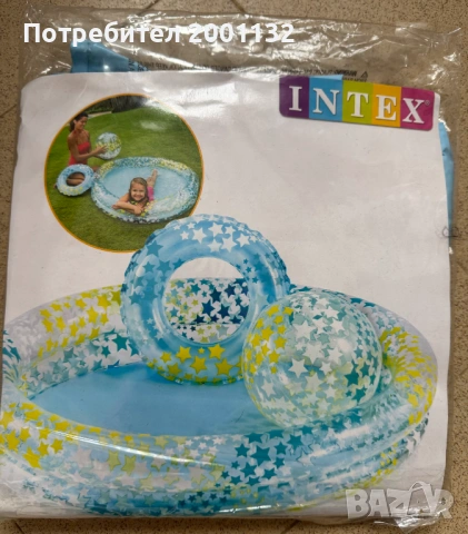 ДЕТСКИ НАДУВАЕМИ БАСЕЙН, ТОПКА И ПОЯС INTEX