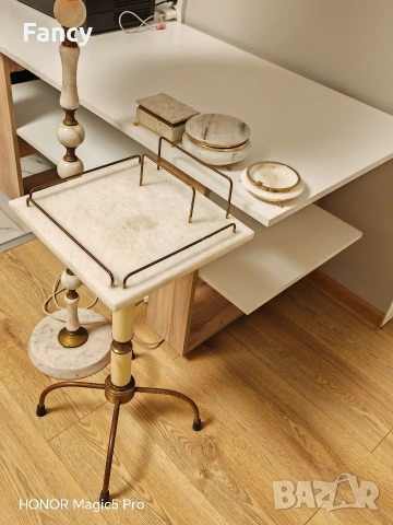 Сет маса, лампа и кутии от мрамор, снимка 10 - Антикварни и старинни предмети - 53586382