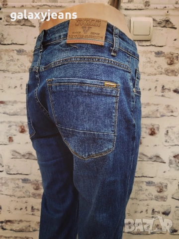 Viman- прави дънки, класика светъл цвят, избелени, изчистени, пролетен деним с лек еластан, снимка 2 - Дънки - 53477099