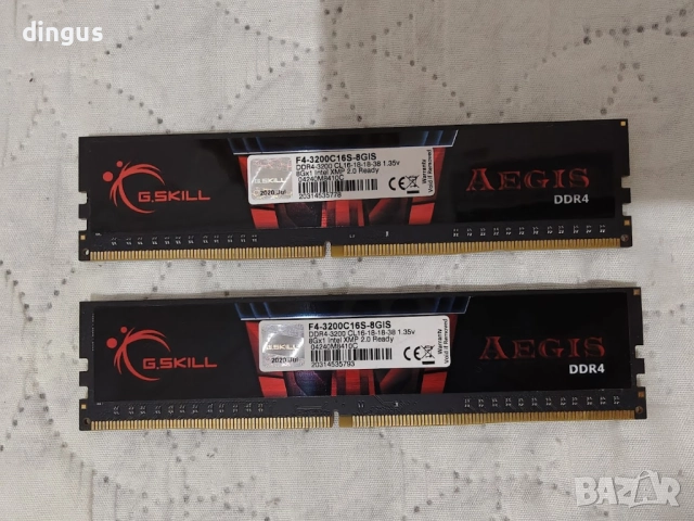 RAM памет G.Skill Aegis 2x8GB 3200 MT/s CL16 DDR4, снимка 2 - RAM памет - 52859216