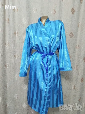 KING M/ XXL / Silk /Син сатенен халат 