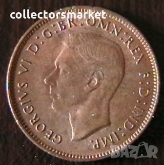 1 фартинг 1944, Великобритания, снимка 2 - Нумизматика и бонистика - 34656689