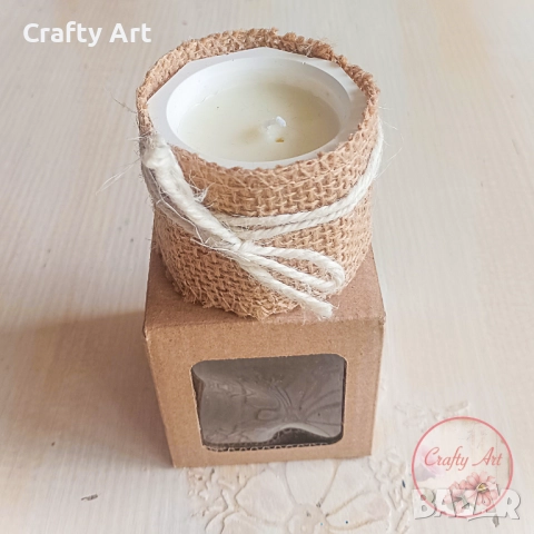 Ароматна соева свещ в керамична кашпа, снимка 3 - Декорация за дома - 51951275