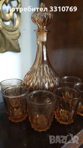 Стъклен сервиз за вино и ракия. , снимка 1
