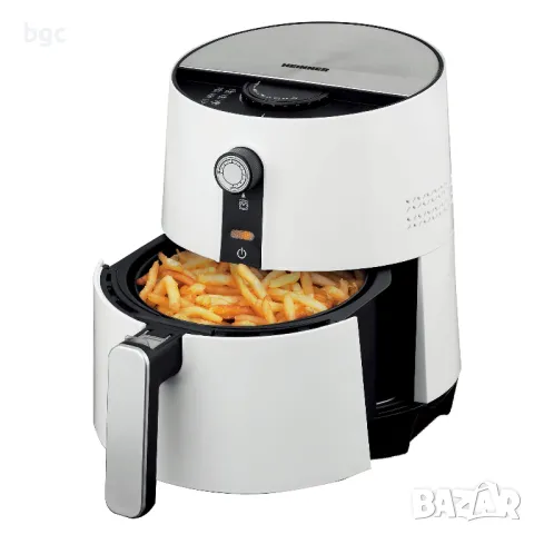 НОВ Фритюрник с горещ въздух Heinner AirFryer HAF-1300WH, 1250 W, Съд 3.6 л, Кошница 2.6 л, Регулиру, снимка 1 - Фритюрници - 48733234