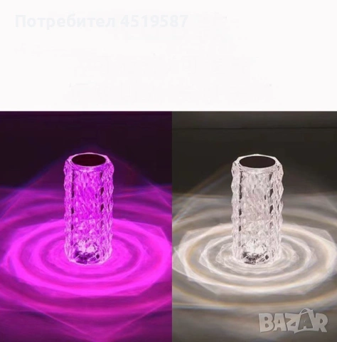 Декоративна настолна лампа - студено бяла светлина, снимка 3 - Настолни лампи - 53446942