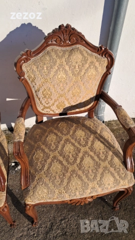 Кресла ретро масив орех №057, снимка 7 - Запалки - 52526473