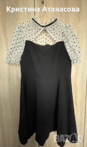 УНИКАЛНА КРАСОТА – Елегантна рокля с тюл на точки