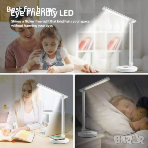 LED настолна лампа с безжично зарядно и грижа за очите MDHAND, снимка 9 - Настолни лампи - 44694484