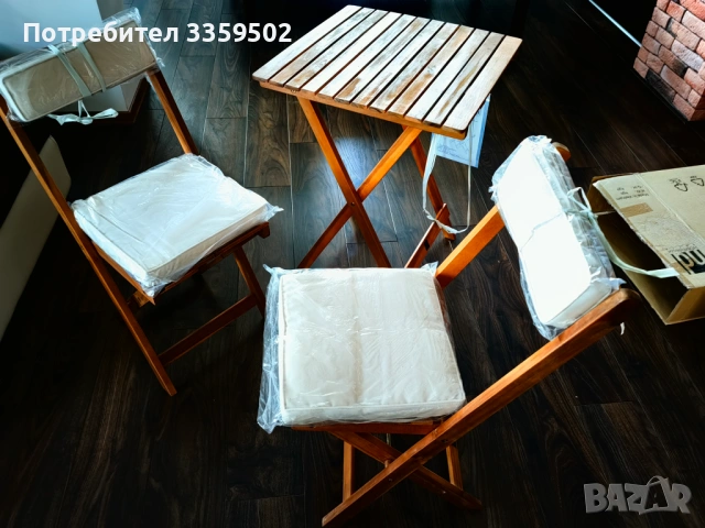 Комплект за тераса - маса и столове, снимка 2 - Градински мебели, декорация  - 53474051