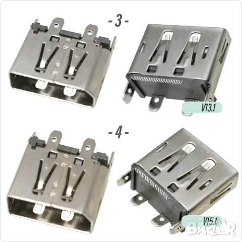Букса конектор DisplayPort , 20 pin DP - SMT connector, снимка 3 - Ремонт на друга електроника - 47565174