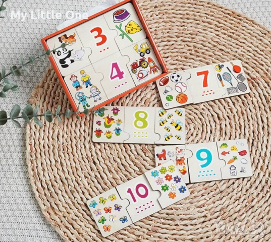 Дървен пъзел за броене до 10, снимка 2 - Образователни игри - 50998359