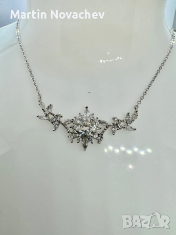 Сребърно колие с мойсанит (Диамант) 1 карат