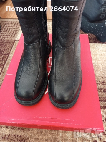 Черни боти от естествен кожа , снимка 8 - Дамски боти - 52943443
