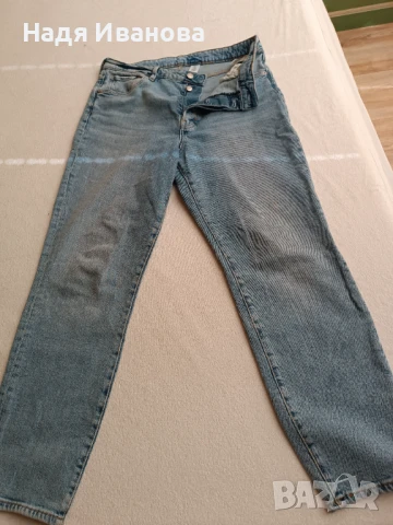 Дънки Деним (Mom Jeans), от дебел плат, прави