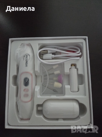 2 в 1 Електрическа Пила за Нокти и Почистващ Уред за Четки за Грим 