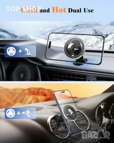 Нов Магнитен държач за телефон за кола Volport за всички вентилационни отвори, снимка 3 - Селфи стикове, аксесоари - 49657388