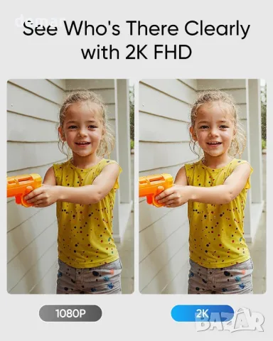 Безжична видеокамера за входна врата eufy C31, 2K FHD, двойни опции за захранване, снимка 2 - HD камери - 50297299