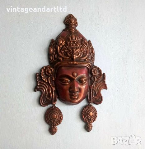 Колекционерска маска, медна, Азия, Буда, Тибет, декорация