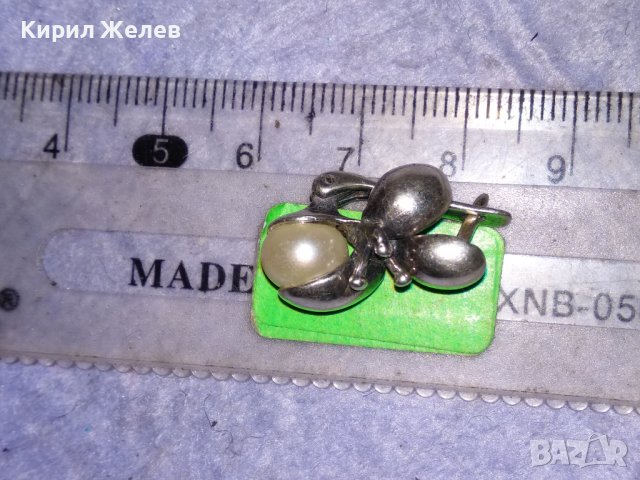 ПЕРЛЕНА АНГЛИЙСКА СРЕБЪРНА ВИНТИДЖ ОБЕЦА СРЕБРО 925 с ЕСТЕСТВЕНА БЯЛА ПЕРЛА ЮВЕЛИРНА ИЗРАБОТКА 38140, снимка 14 - Обеци - 40940700