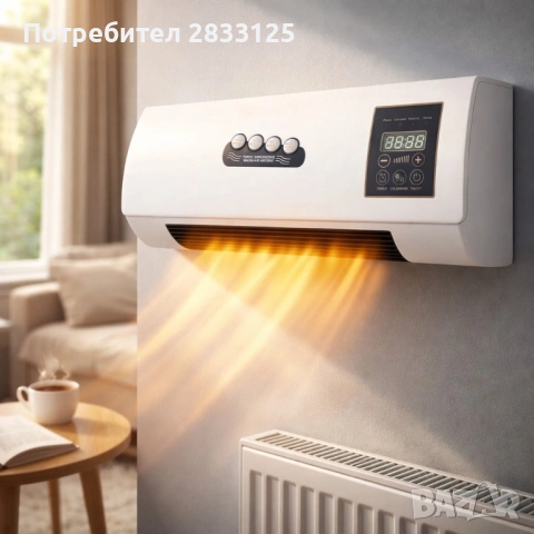 Стенен PTC отоплител и вентилатор LX-333 – 1800W, дистанционно управление и таймер, снимка 11 - Отоплителни печки - 53660762