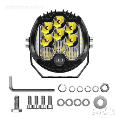 LED халоген 16СМ 5'' кръгъл – LED 12/24V – T361, снимка 3 - Аксесоари и консумативи - 56054527