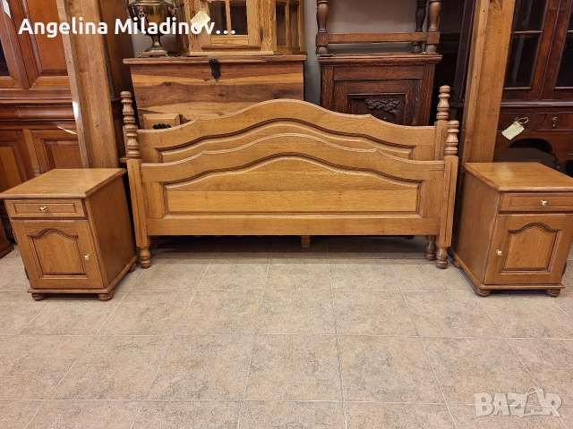 К - т спалня и две нощни шкафчета дъб масив , снимка 14 - Спални и легла - 52712318