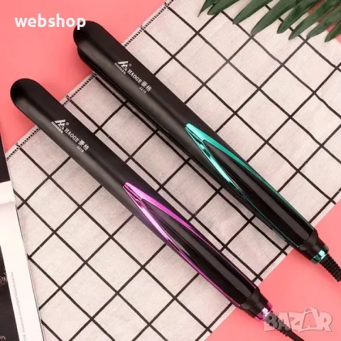 Професионална преса за изправяне на коса с турмалинови керамични плочи, снимка 1