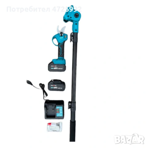 Акумулаторна лозарска ножица KraftRoyal 36V 8Ah с телескопичен прът до 2.7м — мощно, леко и удобно р, снимка 6 - Градински цветя и растения - 53341672