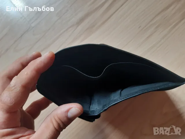 Портфейл от естествена кожа, мъжки черен на цвят, снимка 9 - Портфейли, портмонета - 55776265
