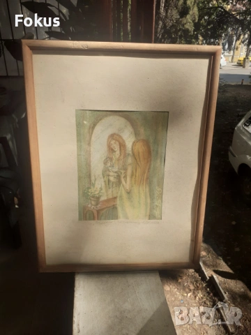 Картина рисунка пастел бъгарски художник подпис посвещение