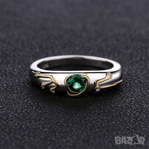 Пръстен със зелен циркон, снимка 2 - Пръстени - 42154253