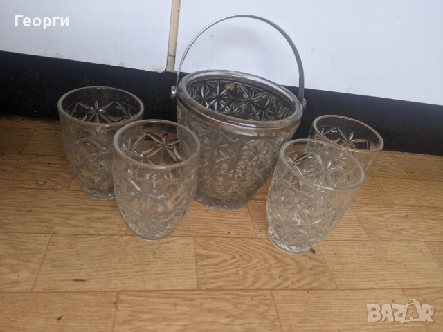 Купи за лед с чаши ретро старинни