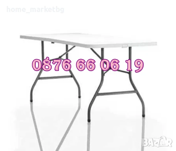Комплект Сгъваема маса за кетъринг 180/74 см с 6 бр. сгъваеми кетъринг столове, снимка 6 - Градински мебели, декорация  - 50577451