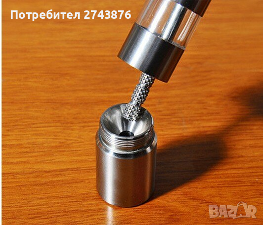 Метална механична мелничка за черен пипер,компактна с бутон за палец, снимка 5 - Други - 36057294
