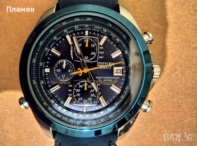 Мъжки ръчен Часовник Citizen Blue Angels World Chronograph дата,ден час в месеца