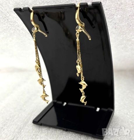 Златни Обеци-4,61 грама/14К (проба 585), снимка 3 - Обеци - 53645643